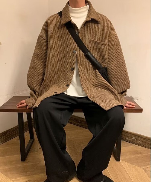 SHEPP（シープ）の「ツイードライク ルーズジャケット（テーラードジャケット・レディース・グレー/ブラック/ブラウン・M/L）」の17枚目の写真