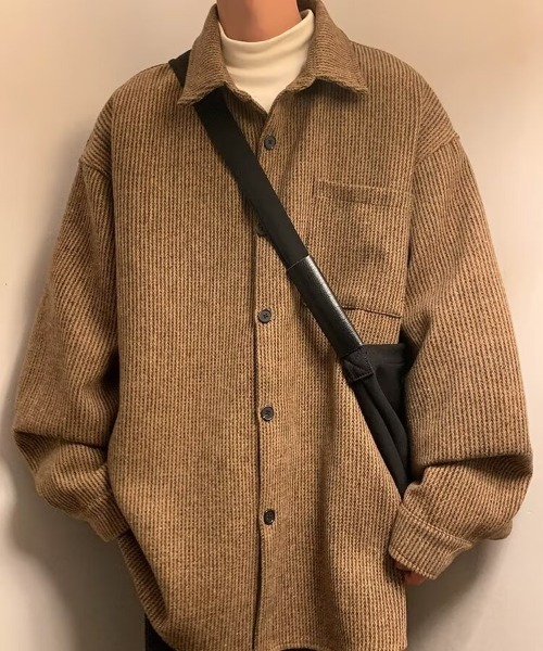 SHEPP（シープ）の「ツイードライク ルーズジャケット（テーラードジャケット・レディース・グレー/ブラック/ブラウン・M/L）」の13枚目の写真