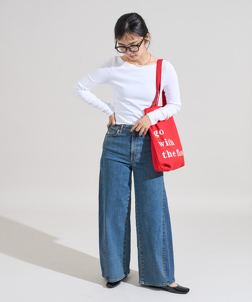 FREAK'S STORE(フリークスストア)の「コットンモダール ボ ートネックロンT(Tシャツ/カットソー・レディース・その他13/ホワイト/レッド/ブラック/ネイビー/ライトグレー・MEDIUM/SMALL)」の7枚目の写真