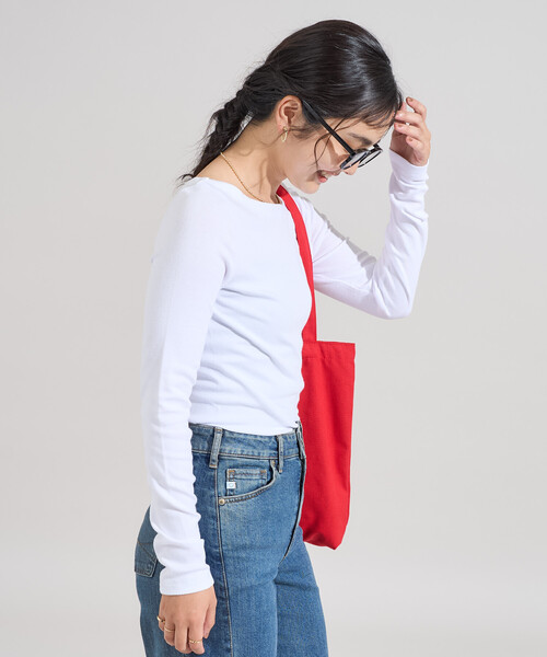 FREAK'S STORE(フリークスストア)の「コットンモダール ボ ートネックロンT(Tシャツ/カットソー・レディース・その他13/ホワイト/レッド/ブラック/ネイビー/ライトグレー・MEDIUM/SMALL)」の13枚目の写真