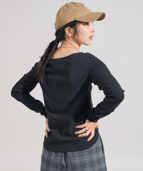 FREAK'S STORE(フリークスストア)の「コットンモダール ボ ートネックロンT(Tシャツ/カットソー・レディース・その他13/ホワイト/レッド/ブラック/ネイビー/ライトグレー・MEDIUM/SMALL)」の22枚目の写真