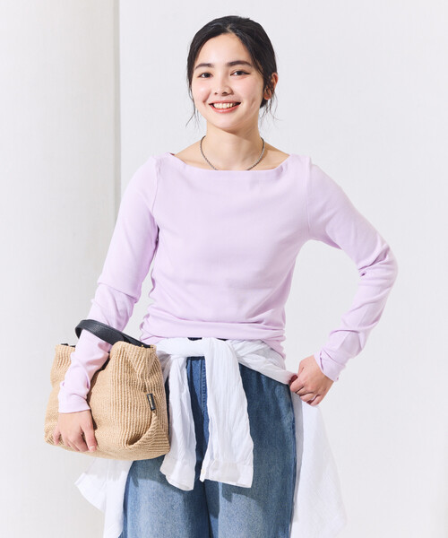 FREAK'S STORE(フリークスストア)の「<新色追加>コットンモダール ボ ートネックロンT(Tシャツ/カットソー・レディース・その他13/ホワイト/レッド/ブラック/ネイビー/ライトグレー/サックスブルー/ピンク/ボルドー・MEDIUM/SMALL)」の19枚目の写真
