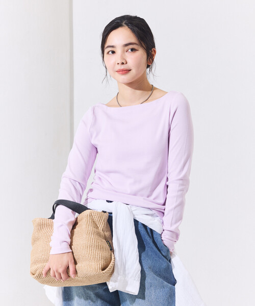 FREAK'S STORE(フリークスストア)の「<新色追加>コットンモダール ボ ートネックロンT(Tシャツ/カットソー・レディース・その他13/ホワイト/レッド/ブラック/ネイビー/ライトグレー/サックスブルー/ピンク/ボルドー・MEDIUM/SMALL)」の18枚目の写真