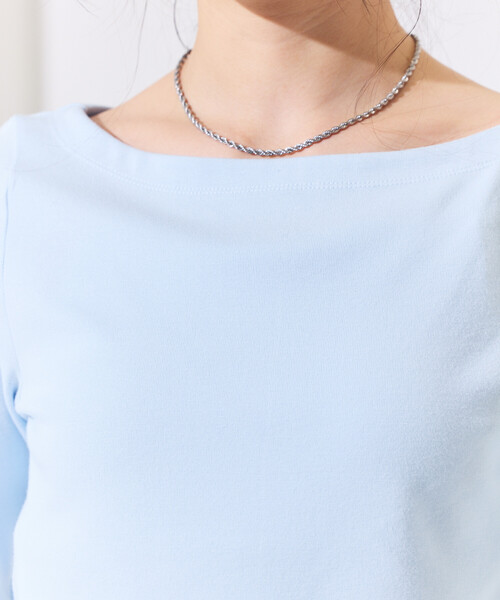 FREAK'S STORE（フリークスストア）の「＜新色追加＞コットンモダール ボ ートネックロンT（Tシャツ/カットソー・レディース・その他13/ホワイト/レッド/ブラック/ネイビー/ライトグレー/サックスブルー/ピンク・MEDIUM/SMALL）」の21枚目の写真