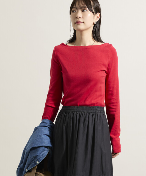 FREAK'S STORE（フリークスストア）の「＜新色追加＞コットンモダール ボ ートネックロンT（Tシャツ/カットソー・レディース・その他13/ホワイト/レッド/ブラック/ネイビー/ライトグレー/サックスブルー/ピンク・MEDIUM/SMALL）」の22枚目の写真