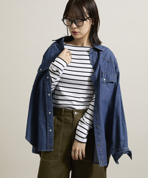 FREAK'S STORE（フリークスストア）の「＜新色追加＞コットンモダール ボ ートネックロンT（Tシャツ/カットソー・レディース・その他13/ホワイト/レッド/ブラック/ネイビー/ライトグレー/サックスブルー/ピンク・MEDIUM/SMALL）」の11枚目の写真