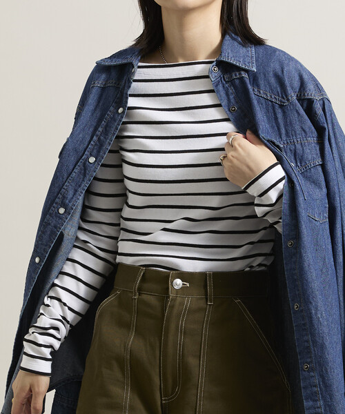 FREAK'S STORE（フリークスストア）の「＜新色追加＞コットンモダール ボ ートネックロンT（Tシャツ/カットソー・レディース・その他13/ホワイト/レッド/ブラック/ネイビー/ライトグレー/サックスブルー/ピンク・MEDIUM/SMALL）」の14枚目の写真