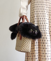 WOVEN（ウーヴン）の「WOVEN (ウーヴン) / エコファー ねこフラップカバー バッグカバー トートバッグ用 猫（トートバッグ）」