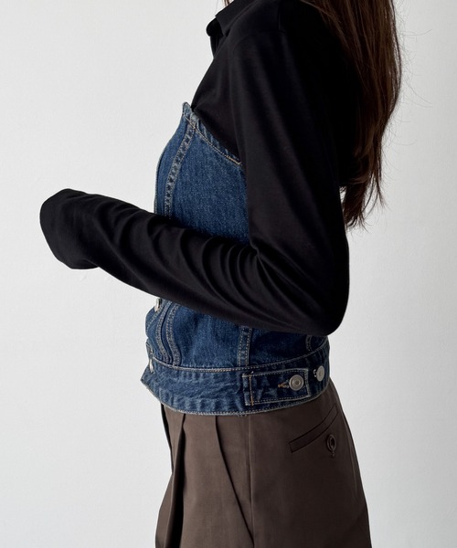 CANAL JEAN（キャナルジーン）の「diggity　デニムビスチェ（ベスト・レディース・ダークインディゴブルー・SMALL/MEDIUM）」の3枚目の写真