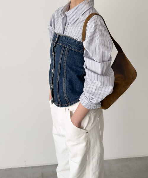 CANAL JEAN(キャナルジーン)の「diggity デニムビスチェ(ベスト・レディース・ダークインディゴブルー・SMALL/MEDIUM)」の6枚目の写真