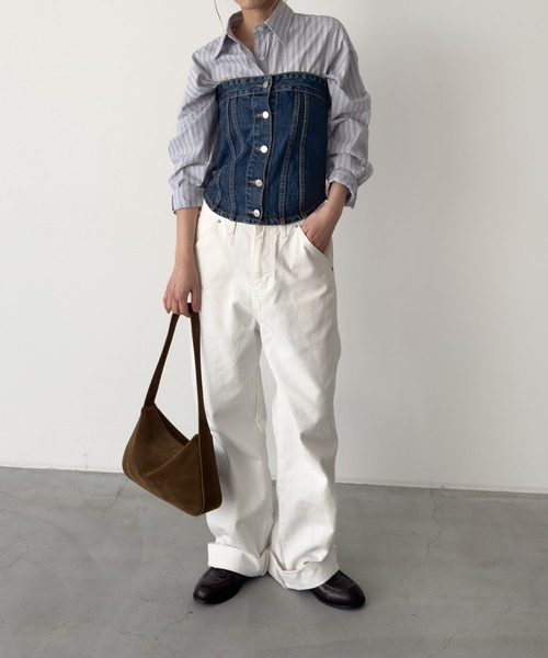 CANAL JEAN(キャナルジーン)の「diggity デニムビスチェ(ベスト・レディース・ダークインディゴブルー・SMALL/MEDIUM)」の8枚目の写真