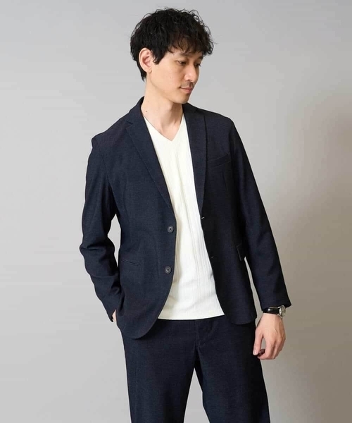 a.v.v（アーヴェヴェ）の「【春の通勤におすすめ/イージーケア/洗濯機で洗える】〈ON/OFF SERIES〉デニムライクストレッチスマートジャケット（テーラードジャケット・メンズ・チャコールグレー/ネイビー・46/48/50/44）」の22枚目の写真