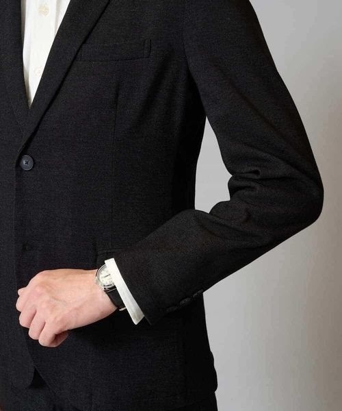 a.v.v（アーヴェヴェ）の「【春の通勤におすすめ/イージーケア/洗濯機で洗える】〈ON/OFF SERIES〉デニムライクストレッチスマートジャケット（テーラードジャケット・メンズ・チャコールグレー/ネイビー・46/48/50/44）」の9枚目の写真