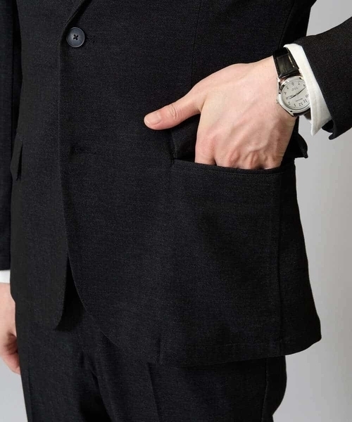 a.v.v（アーヴェヴェ）の「【春の通勤におすすめ/イージーケア/洗濯機で洗える】〈ON/OFF SERIES〉デニムライクストレッチスマートジャケット（テーラードジャケット・メンズ・チャコールグレー/ネイビー・46/48/50/44）」の8枚目の写真