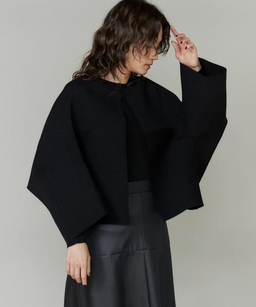 INED（イネド）の「ミラノリブカーディガン（カーディガン/ボレロ・レディース・ブラック/グレー・9号）」の2枚目の写真