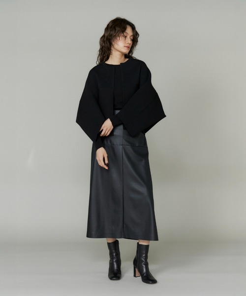 INED（イネド）の「ミラノリブカーディガン（カーディガン/ボレロ・レディース・ブラック/グレー・9号）」の3枚目の写真