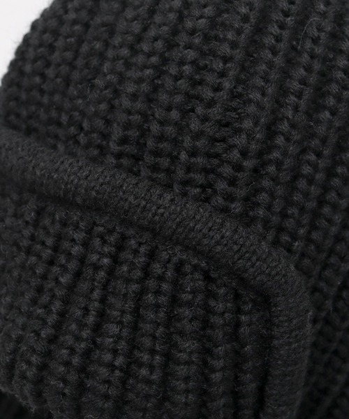 ReqHatter（レックハッター）の「ドッグイヤー リブニット フライトニットキャップ（ニットキャップ/ビーニー・メンズ・ブラック/グレー・FREE）」の12枚目の写真