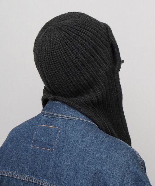 ReqHatter（レックハッター）の「ドッグイヤー リブニット フライトニットキャップ（ニットキャップ/ビーニー・メンズ・ブラック/グレー・FREE）」の13枚目の写真