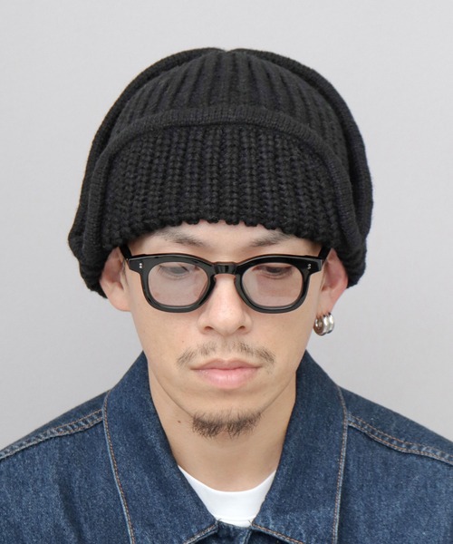 ReqHatter（レックハッター）の「ドッグイヤー リブニット フライトニットキャップ（ニットキャップ/ビーニー・メンズ・ブラック/グレー・FREE）」の14枚目の写真