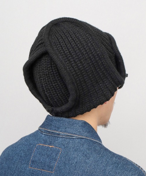 ReqHatter（レックハッター）の「ドッグイヤー リブニット フライトニットキャップ（ニットキャップ/ビーニー・メンズ・ブラック/グレー・FREE）」の16枚目の写真