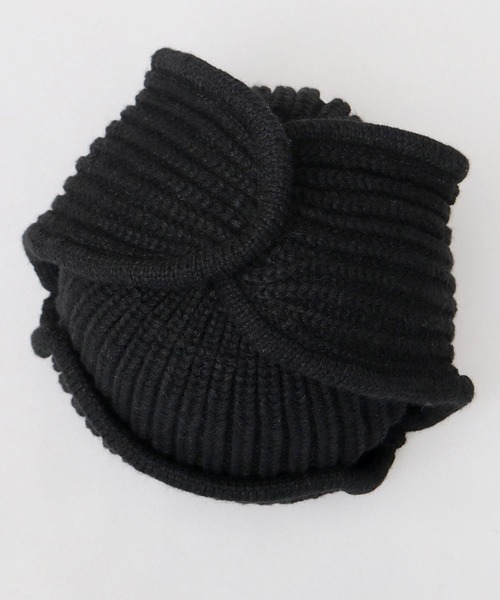 ReqHatter（レックハッター）の「ドッグイヤー リブニット フライトニットキャップ（ニットキャップ/ビーニー・メンズ・ブラック/グレー・FREE）」の18枚目の写真