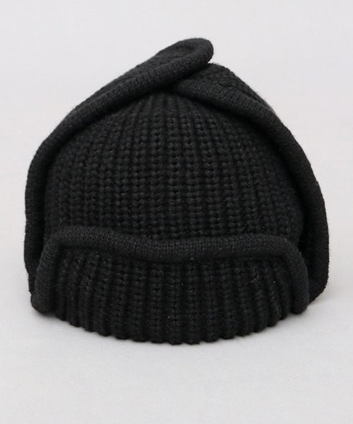 ReqHatter（レックハッター）の「ドッグイヤー リブニット フライトニットキャップ（ニットキャップ/ビーニー・メンズ・ブラック/グレー・FREE）」の21枚目の写真