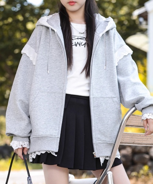 セール】レースジップパーカー（パーカー）｜Riff（リフ）の