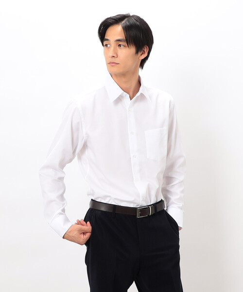 COMME CA ISM(コムサイズム)の「市松柄ドビー ドレスシャツ(ビジネスシャツ・メンズ・ホワイト・MEDIUM/SMALL/X-LARGE/LARGE)」の4枚目の写真
