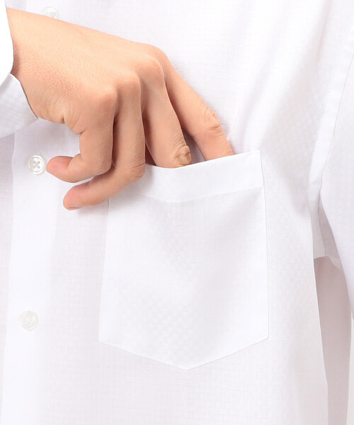 COMME CA ISM(コムサイズム)の「市松柄ドビー ドレスシャツ(ビジネスシャツ・メンズ・ホワイト・MEDIUM/SMALL/X-LARGE/LARGE)」の9枚目の写真