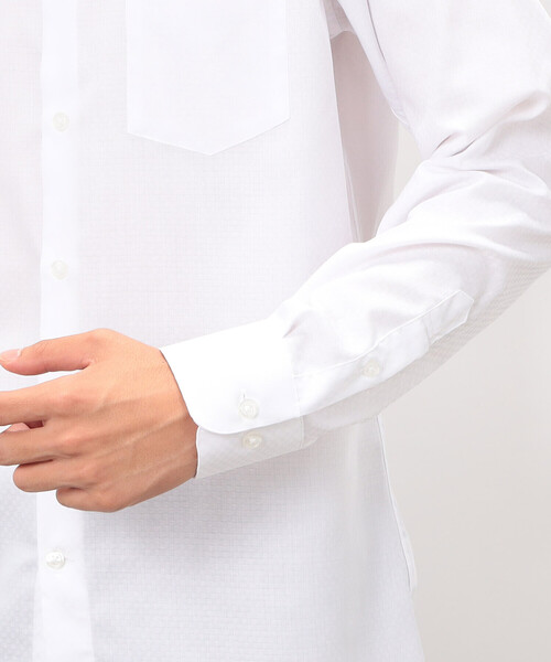 COMME CA ISM(コムサイズム)の「市松柄ドビー ドレスシャツ(ビジネスシャツ・メンズ・ホワイト・MEDIUM/SMALL/X-LARGE/LARGE)」の10枚目の写真