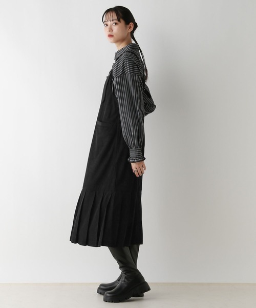 RAGEBLUE（レイジブルー）の「ホソコールプリーツジャンスカ（サロペット/オーバーオール・レディース・ブラック/ブラウン・FREE）」の15枚目の写真