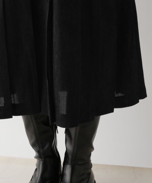 RAGEBLUE（レイジブルー）の「ホソコールプリーツジャンスカ（サロペット/オーバーオール・レディース・ブラック/ブラウン・FREE）」の6枚目の写真