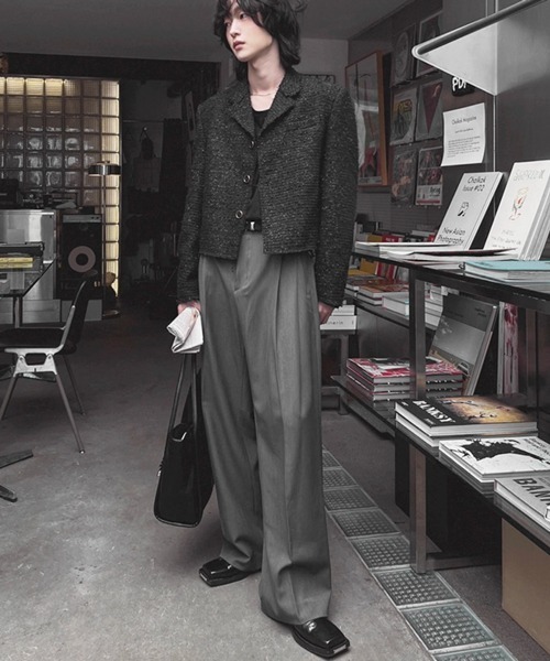 NOWLE(ノウル)の「【NOWLE】ラメツイード フリンジヘム ショート丈 テーラードジャケット(テーラードジャケット・メンズ・ホワイト/ブラック・MEDIUM/LARGE/X-LARGE)」の13枚目の写真