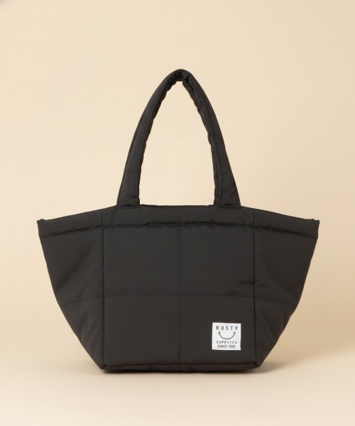 RUSTY(ラスティ)の「【RUSTY/ラスティー】中綿キルティングトートBAG/ランチバッグ・ミニバッグ(トートバッグ・レディース・ブラック/オレンジ/グリーン・FREE)」の1枚目の写真