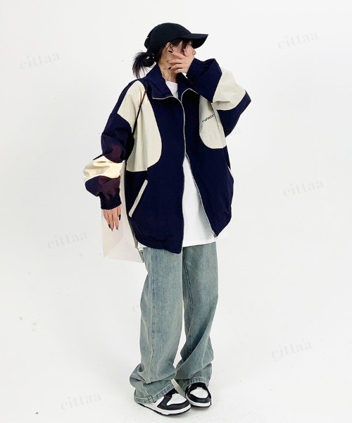 Dalfwin（ダールフィン）の「韓国ファッション TUANORTSA配色スポーツブルゾン（ブルゾン・レディース・グリーン/ブルー・FREE）」の16枚目の写真