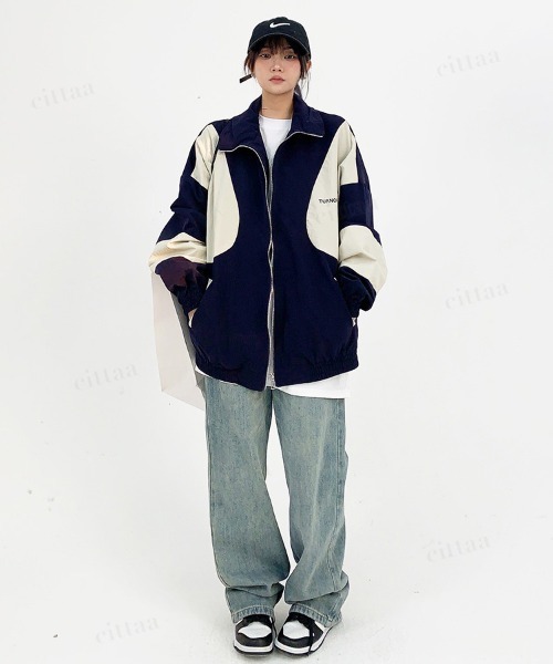 Dalfwin（ダールフィン）の「韓国ファッション TUANORTSA配色スポーツブルゾン（ブルゾン・レディース・グリーン/ブルー・FREE）」の22枚目の写真