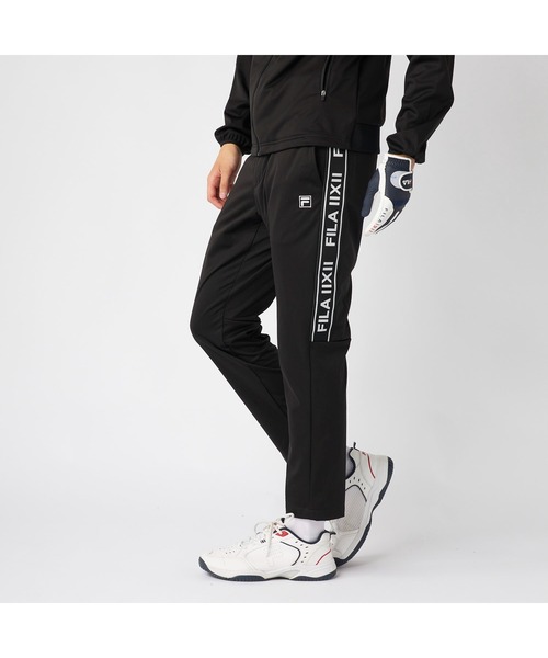 FILA GOLF(フィラゴルフ )の「FILA GOLF フィラゴルフ ゴルフウェア ワンポイント ロゴ サイドライン入り ストレッチ 防風 軽量 ボンディングロングパンツ(その他パンツ・メンズ・ブラック/ホワイト・LL/M/3L/L)」の2枚目の写真