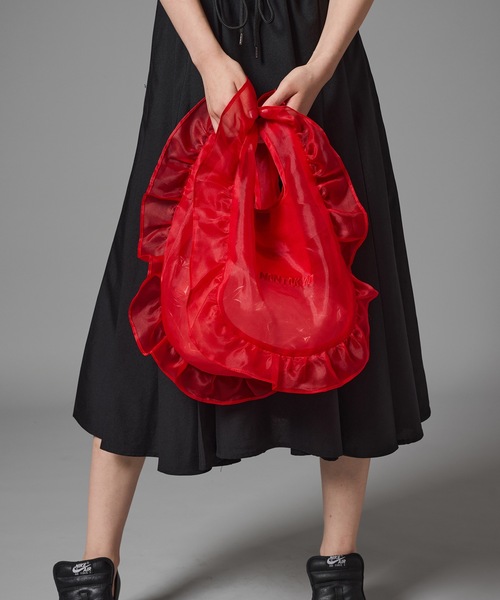 NON TOKYO(ノントーキョー)の「SHEER FRILL BAG(S)(ショルダーバッグ・レディース・ネイビー/レッド/ピンク/ブルー・FREE)」の1枚目の写真