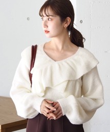 tiptop | フェザーフリルクロスプルオーバー(ニット/セーター)