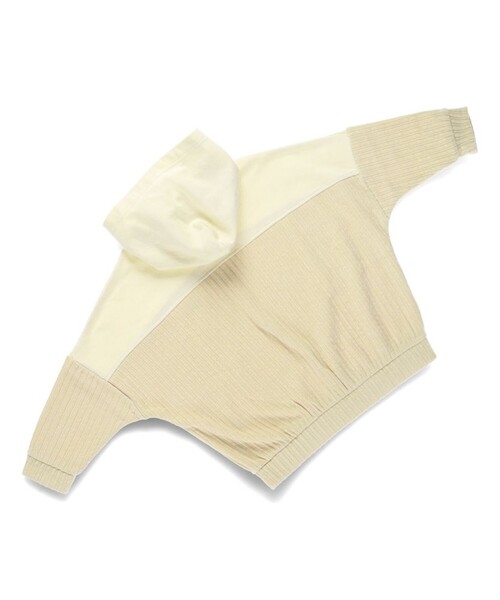 BRANSHES（ブランシェス）の「【おそろい】異素材切り替えパーカー（パーカー・キッズ・アイボリー/ネイビー・90/150/140/100/110/120/130）」の7枚目の写真