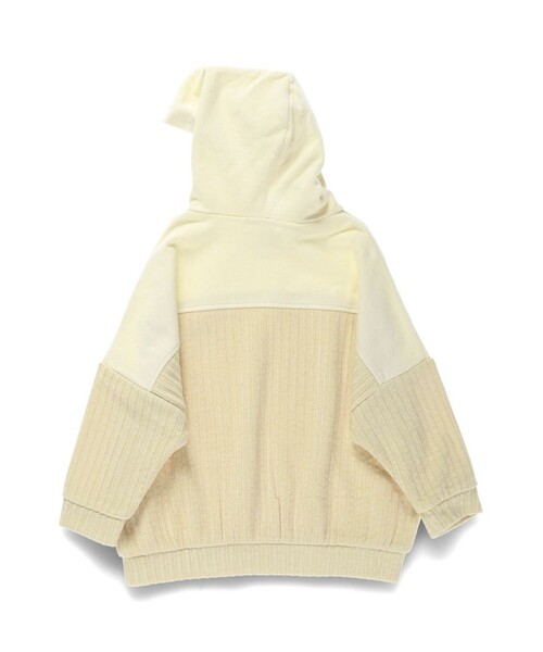 BRANSHES（ブランシェス）の「【おそろい】異素材切り替えパーカー（パーカー・キッズ・アイボリー/ネイビー・90/150/140/100/110/120/130）」の14枚目の写真