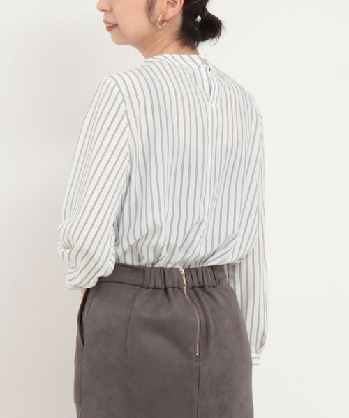 MICO COULIER(ミコクリエ)の「ジョーゼットストライプブラウス(シャツ/ブラウス・レディース・ホワイト系その他/ブルー系その他・38)」の5枚目の写真