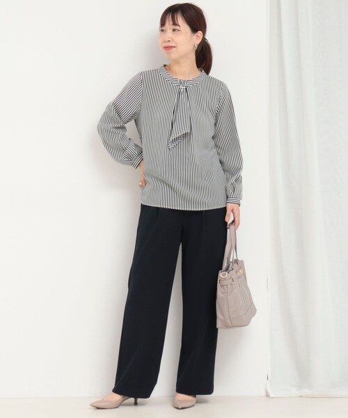 MICO COULIER(ミコクリエ)の「ジョーゼットストライプブラウス(シャツ/ブラウス・レディース・ホワイト系その他/ブルー系その他・38)」の3枚目の写真