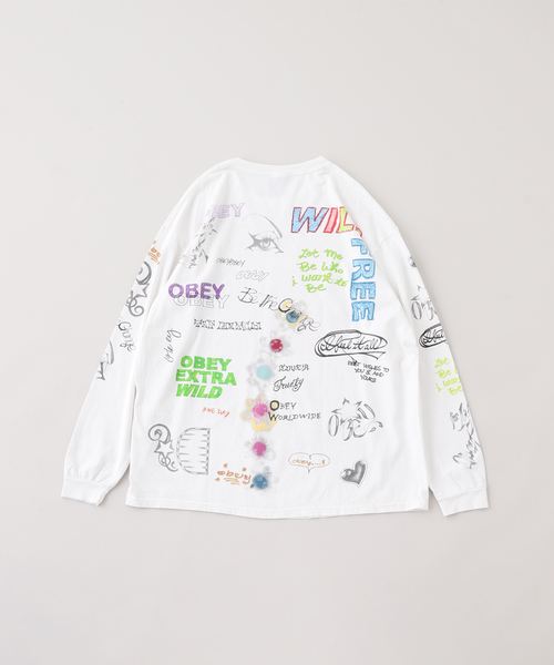 OBEY（オベイ）の「OBEY / オベイ WILD FREE VINTAGE OVERSIZE TEES（Tシャツ/カットソー・メンズ・ホワイト・MEDIUM）」の2枚目の写真