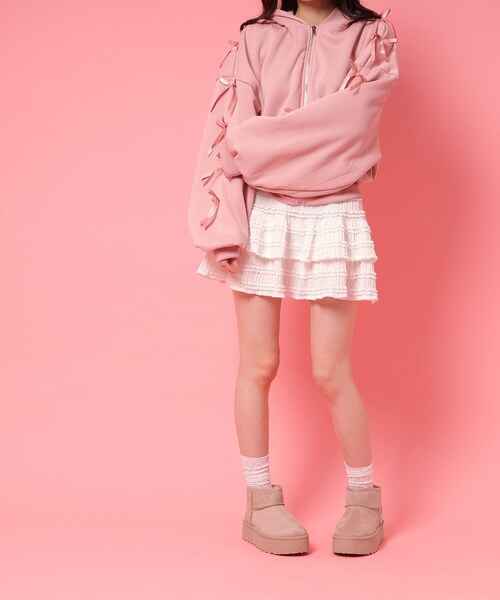 cs T&P(シーエスティーアンドピー)の「厚底プレーンフェイクムートン(ブーツ・レディース・ブラック/ピンク/こしょう色系・S/M/L/LL)」の5枚目の写真