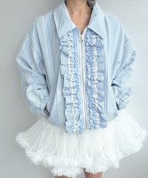 ジャケット/アウター（ブルー・ネイビー/青色系・フリル