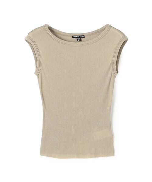 JAMES PERSE(ジェームスパース)の「コットンカシミヤブレンド ボートネックトップス WVA3206(Tシャツ/カットソー・レディース・ブラック/ベージュ・0)」の1枚目の写真