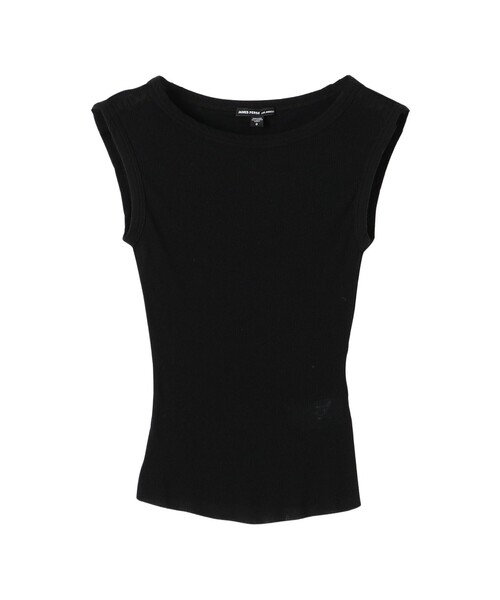 JAMES PERSE(ジェームスパース)の「コットンカシミヤブレンド ボートネックトップス WVA3206(Tシャツ/カットソー・レディース・ブラック/ベージュ・0)」の2枚目の写真