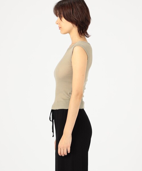 JAMES PERSE(ジェームスパース)の「コットンカシミヤブレンド ボートネックトップス WVA3206(Tシャツ/カットソー・レディース・ブラック/ベージュ・0)」の5枚目の写真