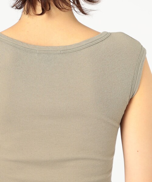 JAMES PERSE(ジェームスパース)の「コットンカシミヤブレンド ボートネックトップス WVA3206(Tシャツ/カットソー・レディース・ブラック/ベージュ・0)」の8枚目の写真